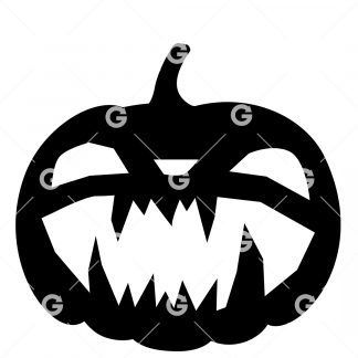 Halloween Pumpkin With Fangs SVG