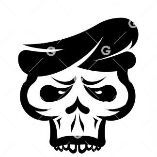 Halloween Skull With Beret SVG