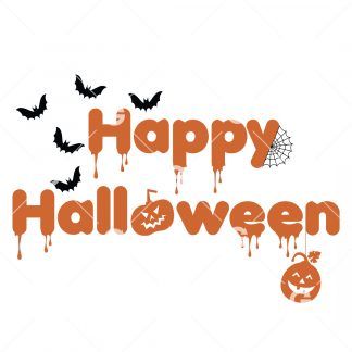 Happy Halloween with Dripping Letters SVG
