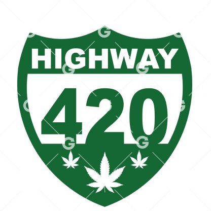 Highway 420 Pot Leaf Decal SVG