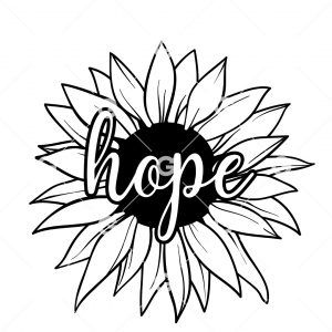 Hope Sunflower with Text SVG | SVGed