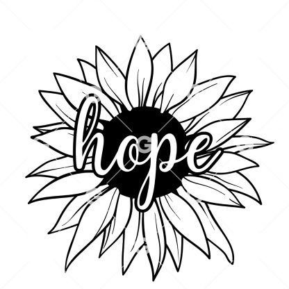 Hope Sunflower with Text SVG