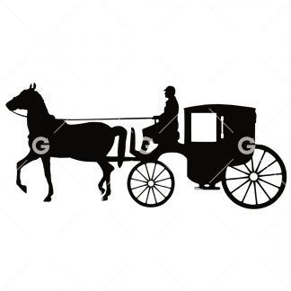 Antique Horse and Carriage SVG