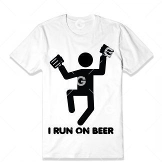 I Run On Beer Stickman T-Shirt SVG