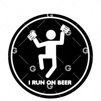 I Run On Beer Decal SVG