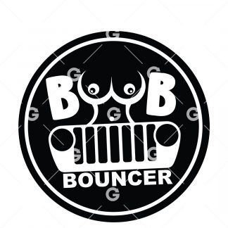 Boob Bouncer Jeep Round Decal SVG