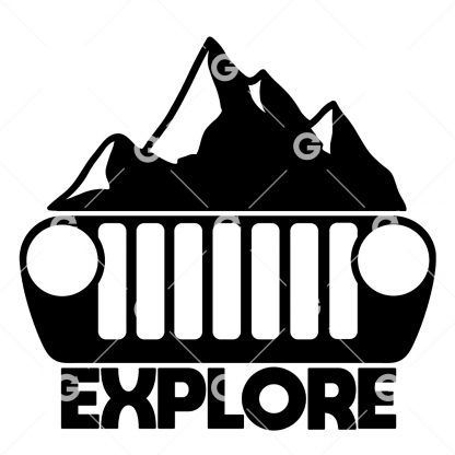 Jeep Mountain Explore Decal SVG