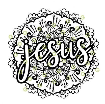 Jesus Text Mandala SVG