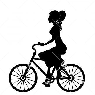 Fashion Lady Riding Bike SVG