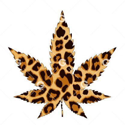 Leopard Marijuana Pot Leaf SVG