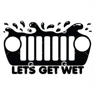 Lets Get Wet Jeep Decal SVG