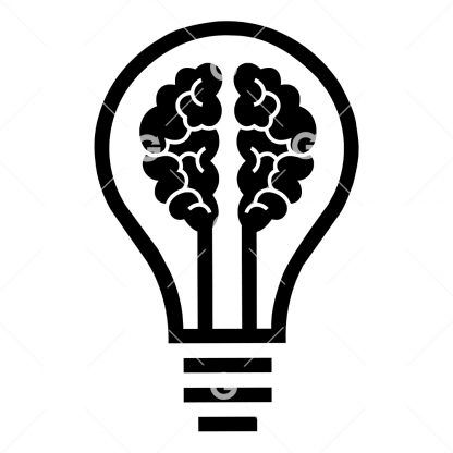 Brain Symbol Light Bulb SVG