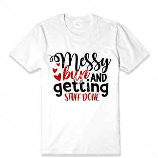 Messy Bun T-Shirt SVG