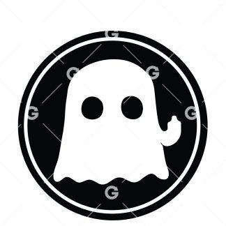 Ghost Middle Finger Round Decal SVG