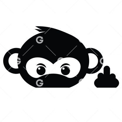 Middle Finger Monkey Decal SVG