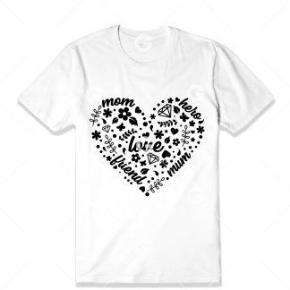 Mom Heart Collage T-Shirt SVG
