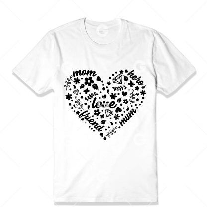 Mom Heart Collage T-Shirt SVG