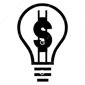 Money Symbol Light Bulb SVG