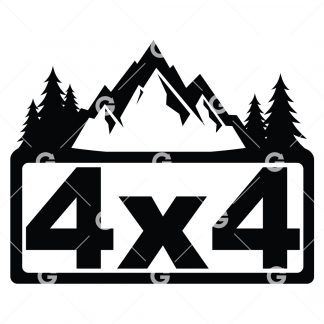 Mountain 4×4 Decal SVG