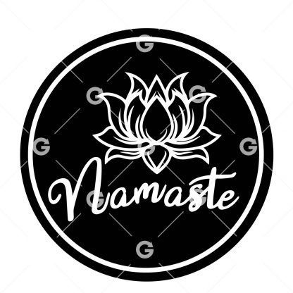 Namaste Lotus Round Decal SVG
