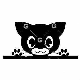Peek A Boo Kitty SVG