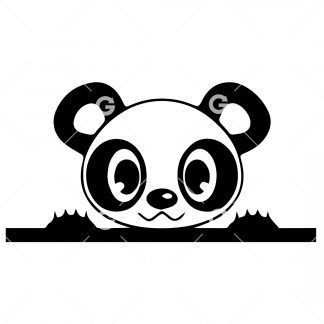 Cute Peek A Boo Panda SVG