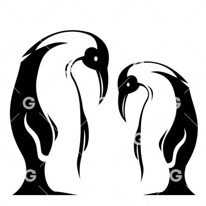 Penguin Couple SVG
