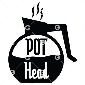 Coffee Pot - Pot Head Decal SVG