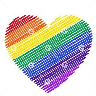 Pride Abstract Rainbow Heart SVG