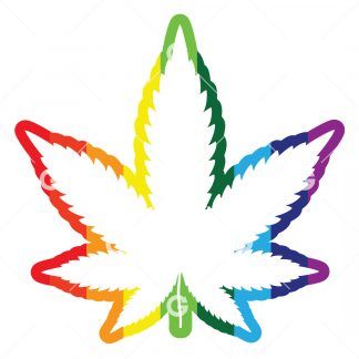 Rainbow Pride Pot Leaf SVG