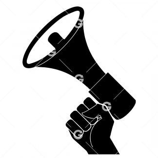 Protest Megaphone with Hand SVG