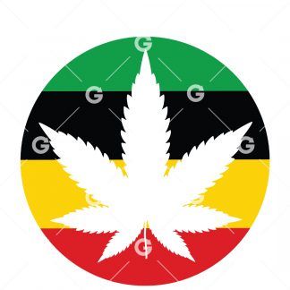Jamaican Rasta Pot Leaf Decal SVG
