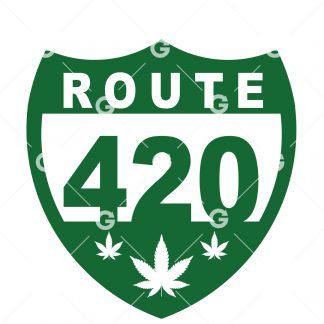 Route 420 Pot Leaf Decal SVG