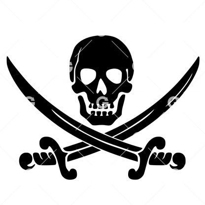 Skull and Pirate Swords SVG