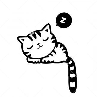 Sleeping Kitty Cat SVG