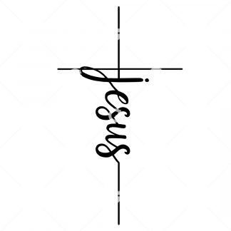 Jesus Thin Cross SVG