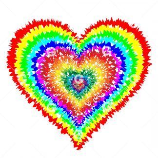 Tie Die Rainbow Heart SVG
