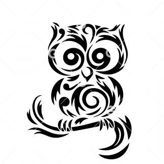 Tribal Owl SVG
