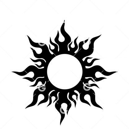 Tribal Sun Flames SVG