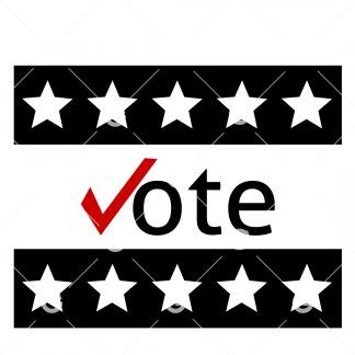 Voting Sign with Stars SVG