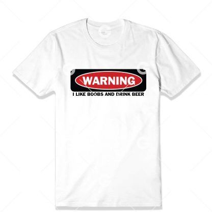 Warning Boobs & Drink Beer T-Shirt SVG