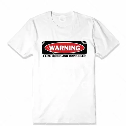 Warning Boobs & Drink Beer T-Shirt SVG
