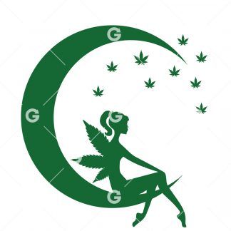 Marijuana Pot Leaf Fairy Decal SVG