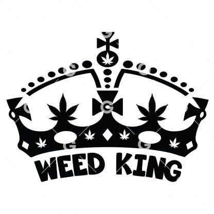 Weed King Pot Leaf Crown SVG