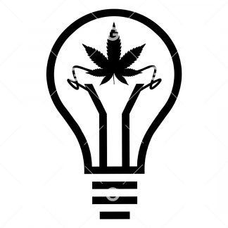 Marijuana Pot Leaf Light Bulb SVG