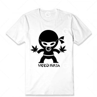 Pot Leaf Weed Ninja T-Shirt SVG