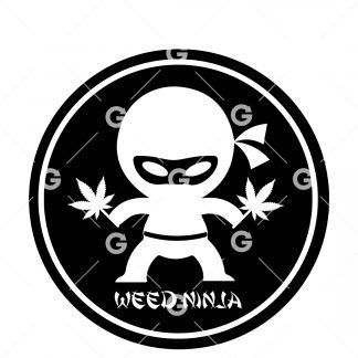 Weed Ninja Round Decal SVG