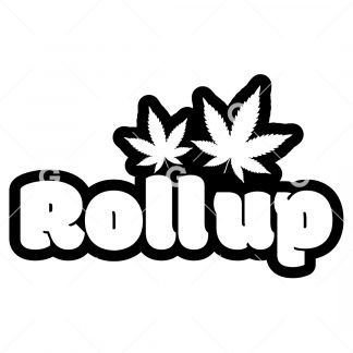 Weed Pot Leaf Roll Up Decal SVG