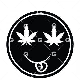Weed Smile Round Decal SVG