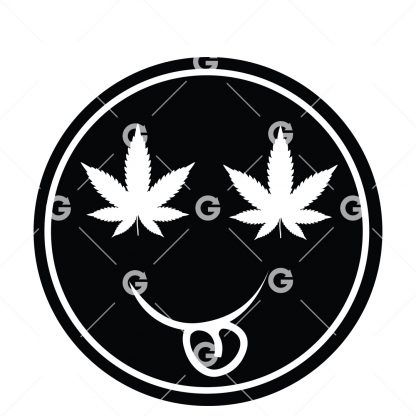 Weed Smile Round Decal SVG